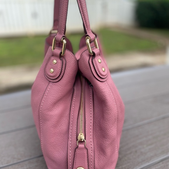 Coach Edie Pink Leather Shoulder Bag - Picture 2 of 9